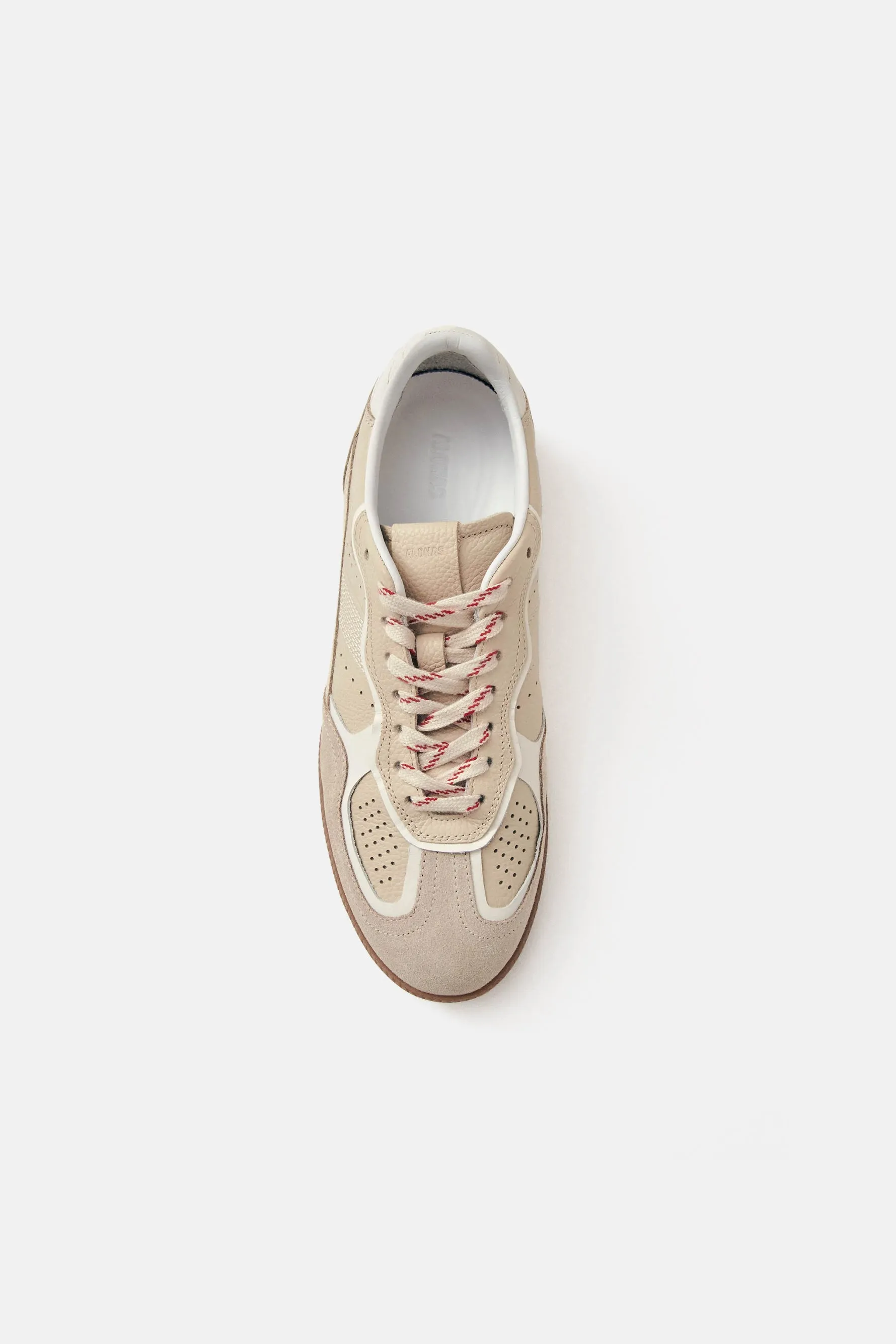 490 Rife Grain Cream Leather Sneakers - Cream