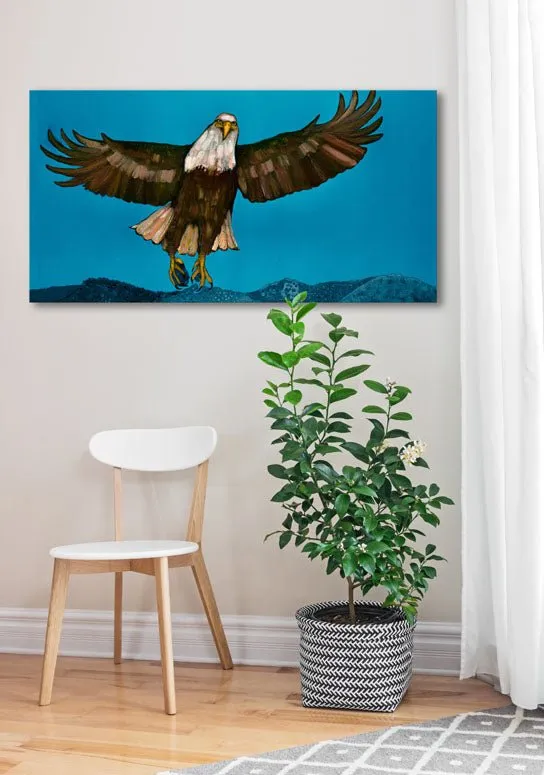 Bald Eagle Blues Canvas Wall Art