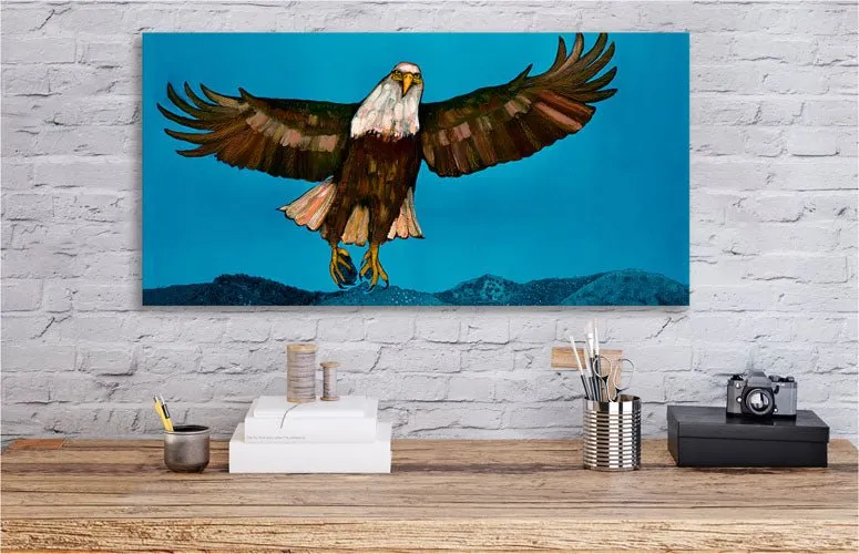 Bald Eagle Blues Canvas Wall Art