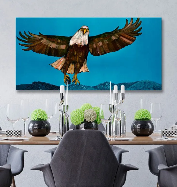 Bald Eagle Blues Canvas Wall Art