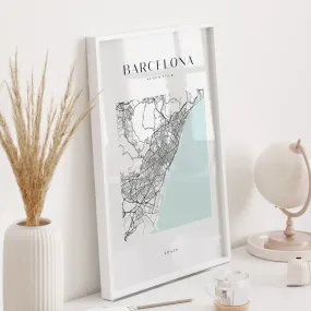 Barcelona City Map - Heart, Square Or Round City Map