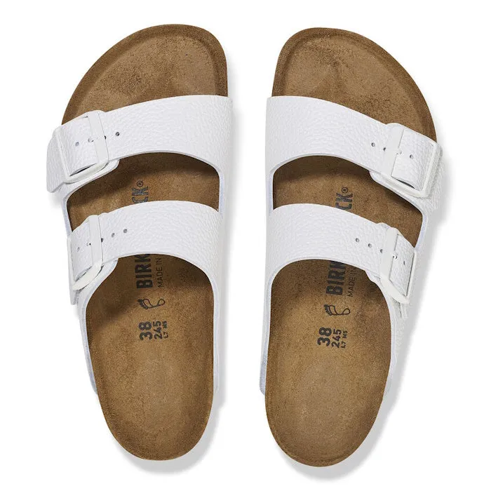 Birkenstock Arizona Smooth (Pebbled) Leather White Narrow Width