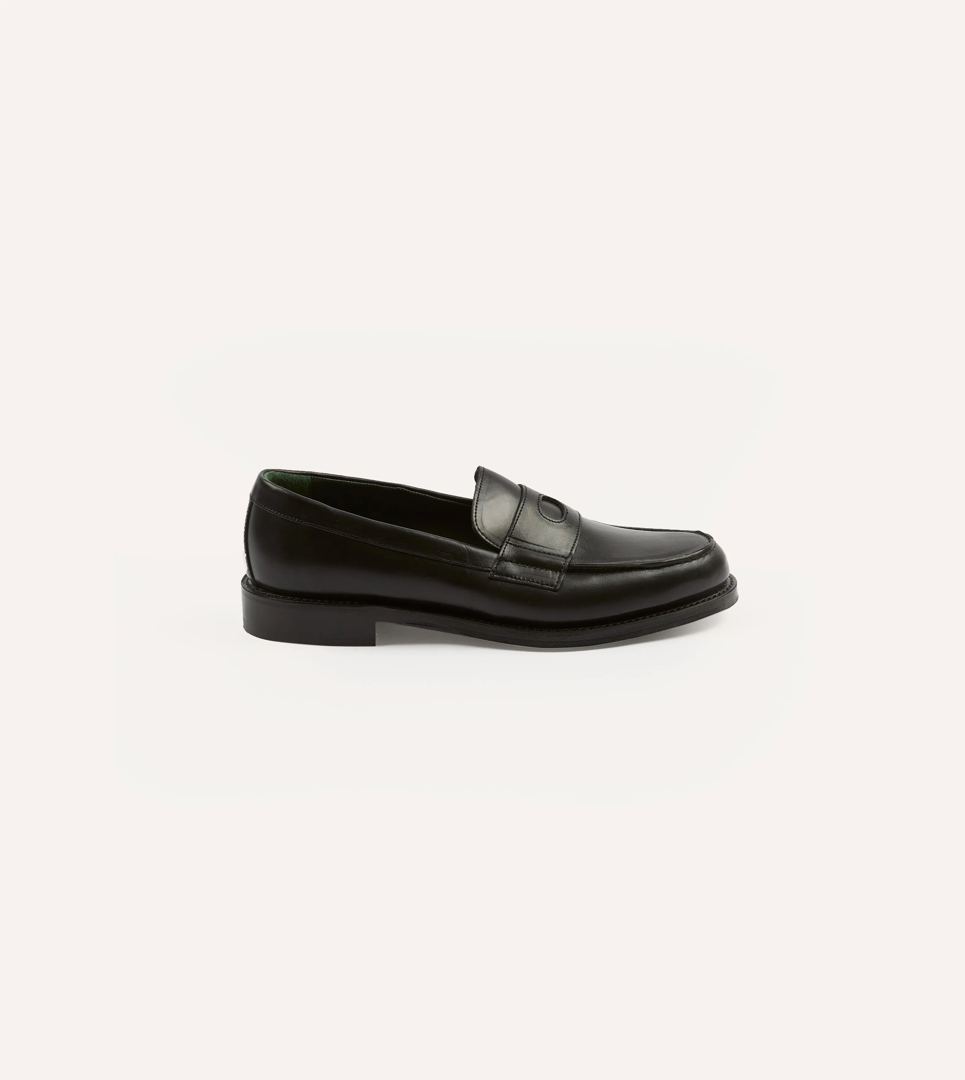 Black Leather Charles Goodyear Welted Penny Loafer