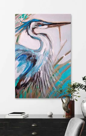 Blue Heron 3 Canvas Wall Art