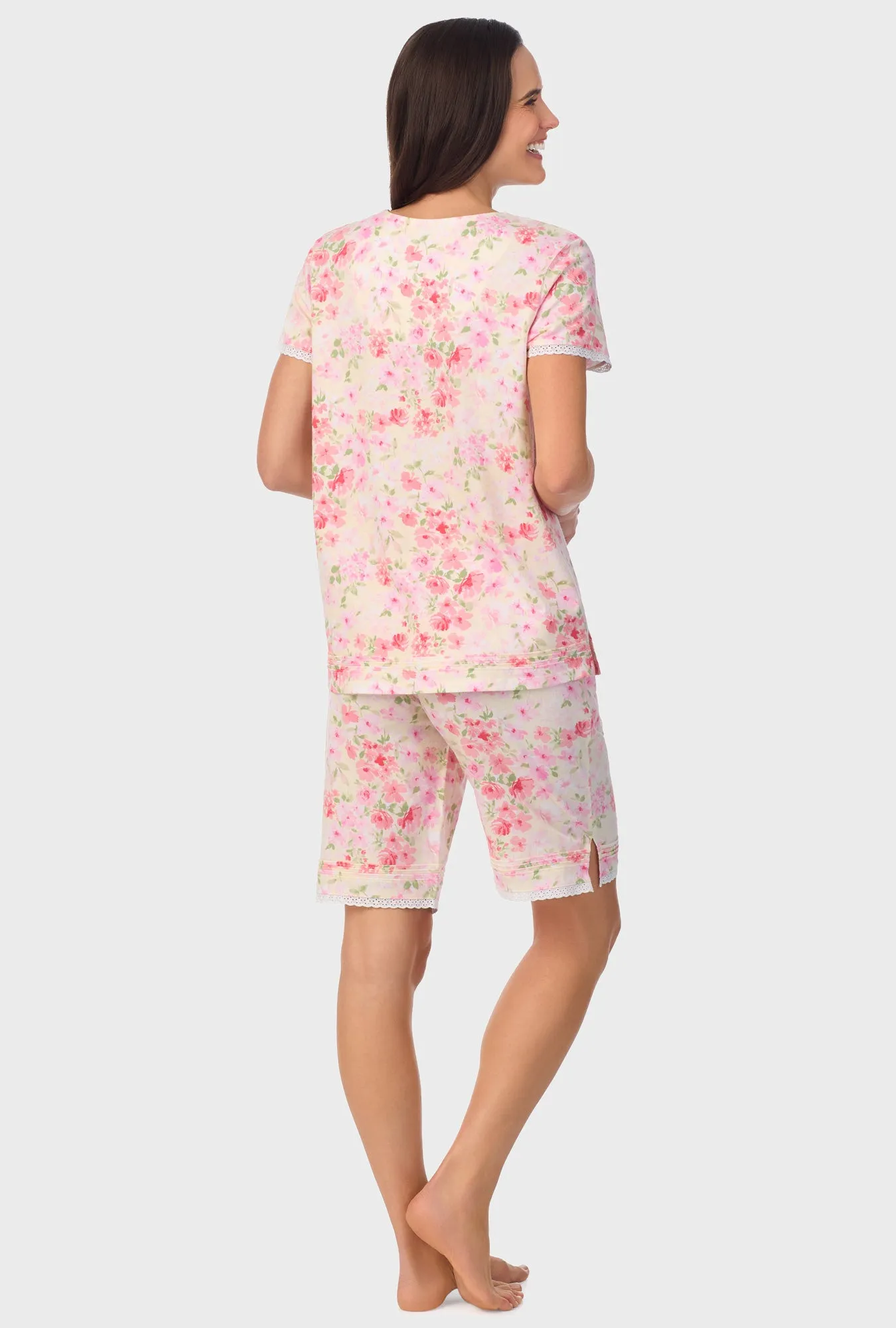 Buttermilk Floral Cap Sleeve Bermuda Pant PJ Set