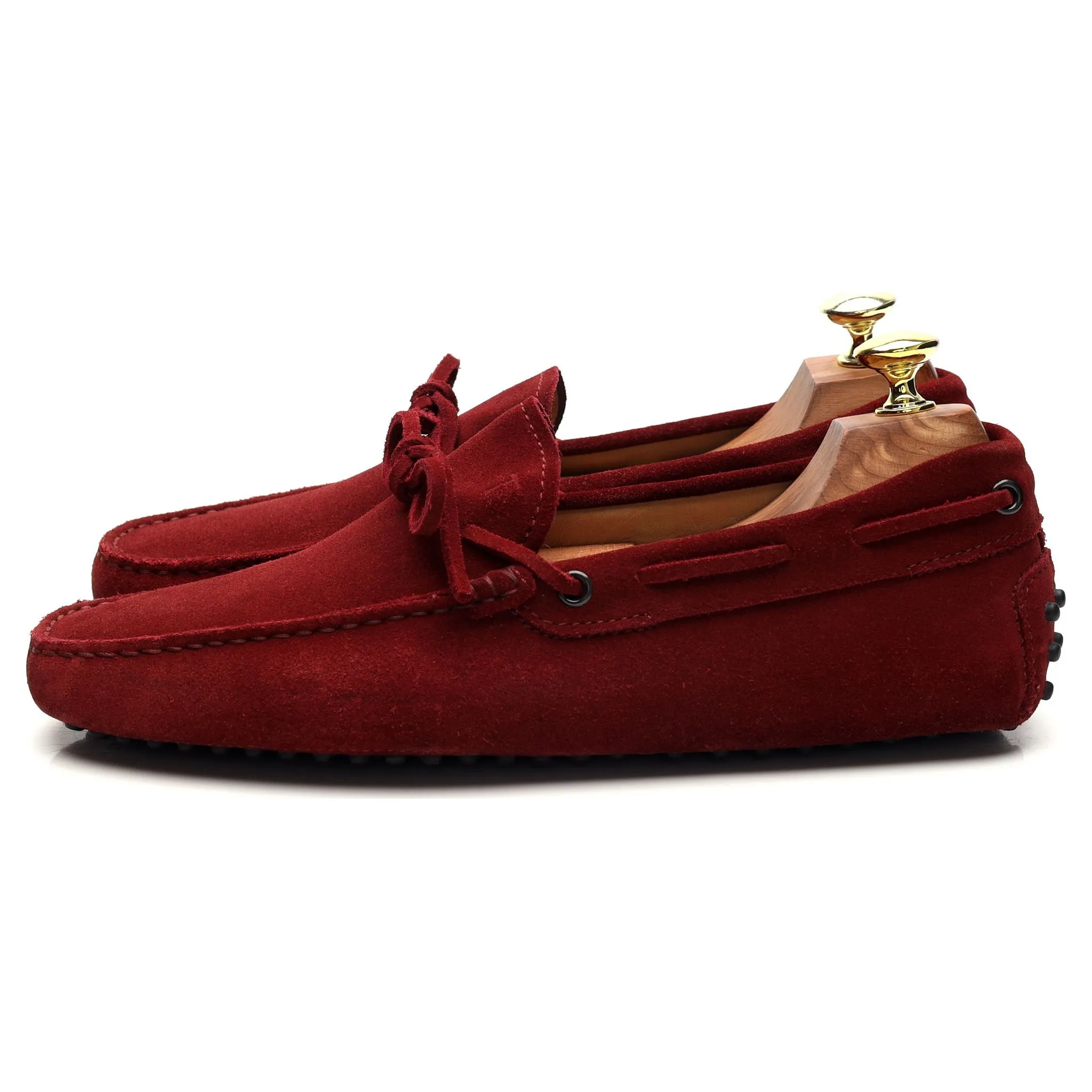 Gommino Red Suede Driving Loafers UK 7