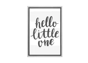 Hello Little One Grey | Scandinavian Kid's Wall Art Print