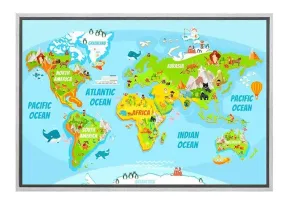 Kids World Map | Canvas Wall Art Print