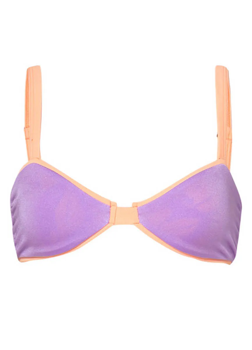 Maaji Metallic Lilac Birdie Classic Bralette Bikini Top