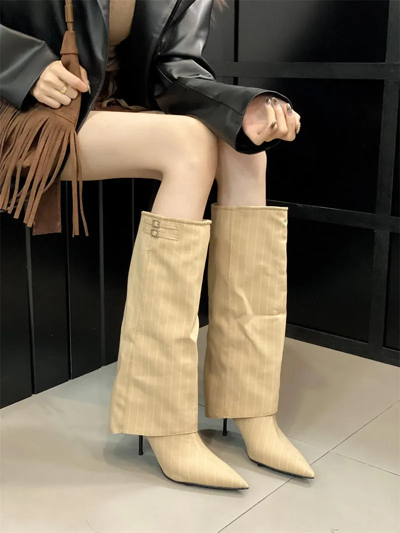 Toleet 2000s fashion 2024 Autumn and Winter New Style Pantyhose Boots Knight Boots Knee Boots